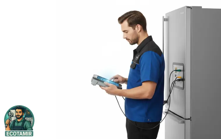 تعمیرکار در حال بررسی برای تعمیر یخچال هیمالیا 
