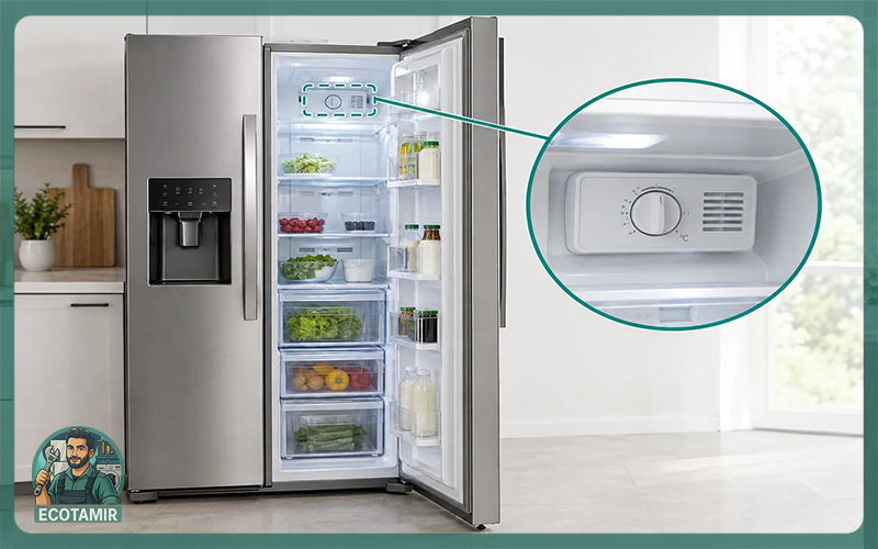 ترموستات یخچال ساید کجاست؟